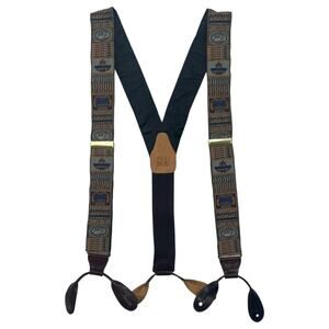 Jos A Bank Suspenders Braces Mens One Size Brown Cigar Novelty Solid Brass